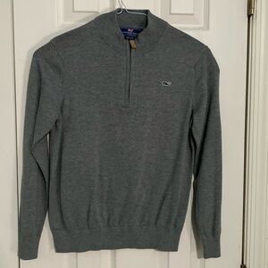 Vineyard Vines gray quarter zip sweater